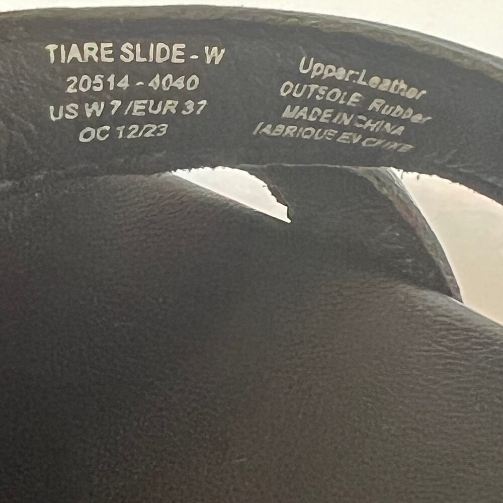 Olukai Tiare Slide Black Leather Slip On Sandals Women Size 7 - Picture 9 of 11